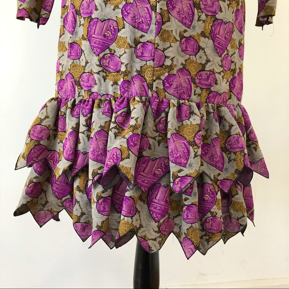 Richilene Dress Midi Puff Sleeves Vintage - Picture 3 of 8